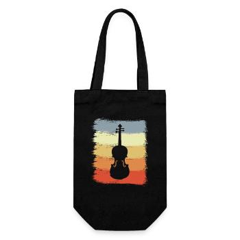Vintage Violin Sketch - Gift Bag for Bottles - black - Front