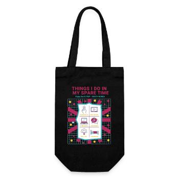 Things I Do In My Spare Time Enjoy K-Pop Korea - Gift Bag for Bottles - black - Front