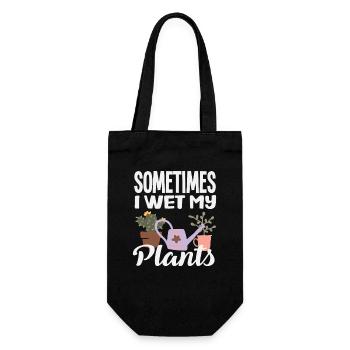 Pflanzenliebhaber Wet My Plants Blumengärtner - Geschenkbeutel für Flaschen - Schwarz - Vorne
