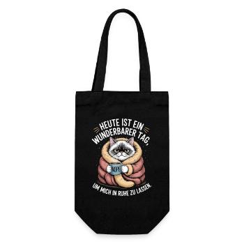 Ein Wunderbarer Tag Mich In Ruhe Zu Lassen Büro - Geschenkbeutel für Flaschen - Schwarz - Vorne