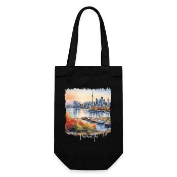Toronto, Kanada, Toronto Aquarell - Geschenkbeutel für Flaschen - Schwarz - Vorne
