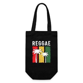 Palmiers reggae en bloc de couleurs rasta - Sac à bouteille - noir - Devant