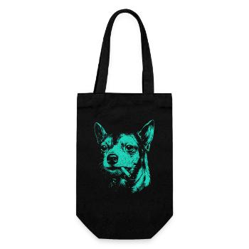 Chihuahua fumant un chien drôle mème humour Chi - Sac à bouteille - noir - Devant