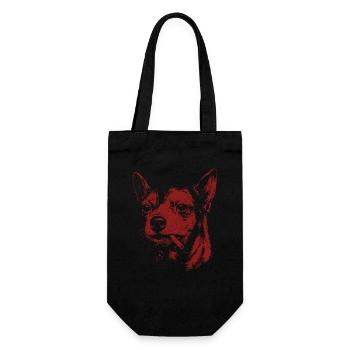 Chihuahua Smoking Funny Dog Humor Meme - Gift Bag for Bottles - black - Front