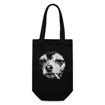 Humour du mème drôle de chihuahua qui fume - Sac à bouteille - noir - Devant