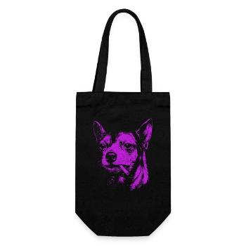 Chihuahua Smoking Funny Dog Humor Meme - Gift Bag for Bottles - black - Front