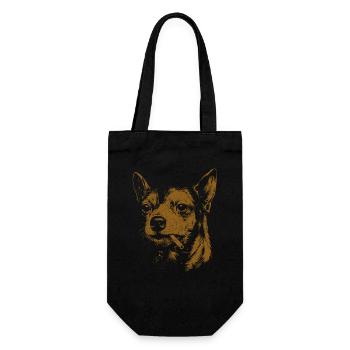 Chihuahua Smoking Funny Dog Humor Meme - Gift Bag for Bottles - black - Front