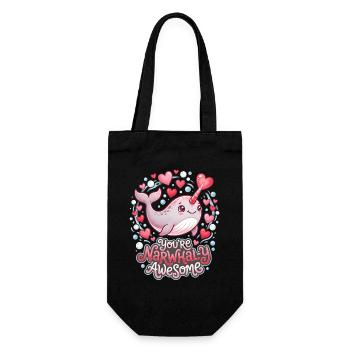  You Are Narwhaly Awesome Cute Narwhal Pun - Gift Bag for Bottles - black - Front