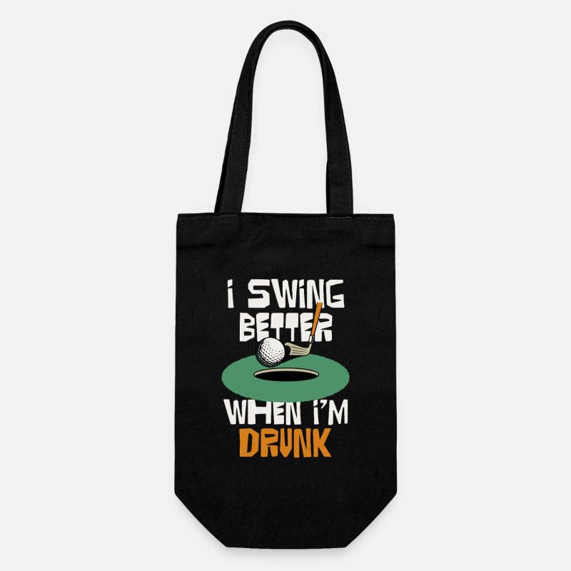 Ich schwinge besser, wenn ich trinke - Geschenkbeutel für Flaschen - Schwarz