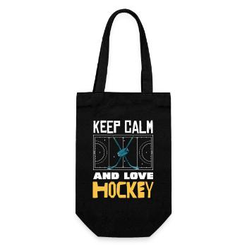Keep calm: Hockey love - Gift Bag for Bottles - black - Front