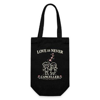 Love is never cancelled: Romantic couple design - Gift Bag for Bottles - black - Front