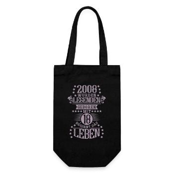 Legenden Jahrgang 2008 18 Geburtstag Vintage Retro - Geschenkbeutel für Flaschen - Schwarz - Vorne