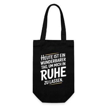 Ein Wunderbarer Tag Mich In Ruhe Zu Lassen Büro - Geschenkbeutel für Flaschen - Schwarz - Vorne