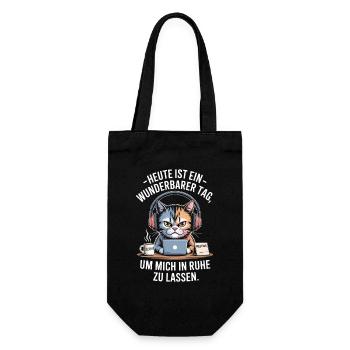 Ein Wunderbarer Tag Mich In Ruhe Zu Lassen Büro - Geschenkbeutel für Flaschen - Schwarz - Vorne