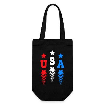USA Star Monogram United States Of America  - Gift Bag for Bottles - black - Front