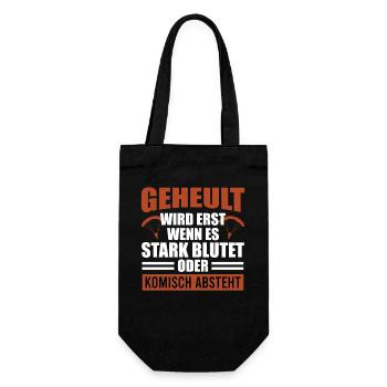 Gleitschirm GEHEULT WIRD ERST WENN ES BLUTET - Geschenkbeutel für Flaschen - Schwarz - Vorne