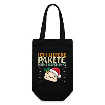 Briefträger LIEFERE PAKETE KEINE GESCHENKE - Geschenkbeutel für Flaschen - Schwarz - Vorne