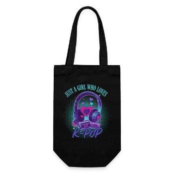 Juste une fille qui adore la musique coréenne de la K-pop mignonne - Sac à bouteille - noir - Devant