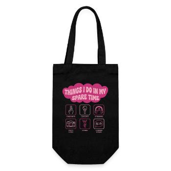 Dinge, die ich in meiner Freizeit mache Kpop Koreanische Musik - Geschenkbeutel für Flaschen - Schwarz - Vorne