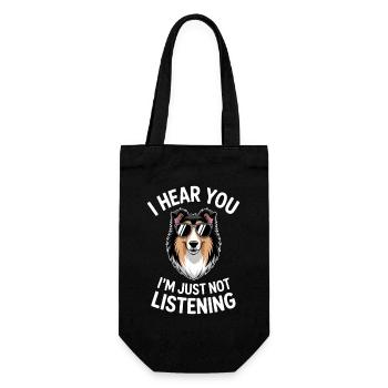 Dictions du collie à poils longs cadeau du collie à poils longs - Sac à bouteille - noir - Devant