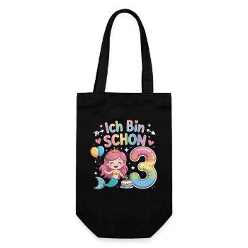 I'm already 3 Mermaid Birthday - Gift Bag for Bottles - black - Front