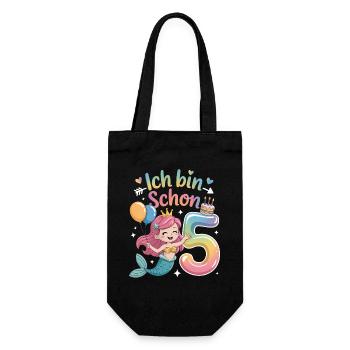 I'm already 5 Mermaid Birthday - Gift Bag for Bottles - black - Front