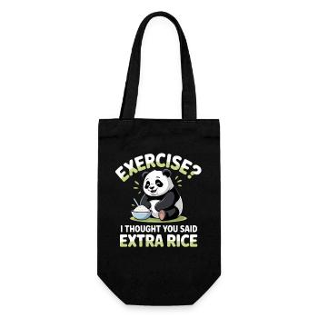 Panda Humour : Extra Rice Cartoon - Sac à bouteille - noir - Devant