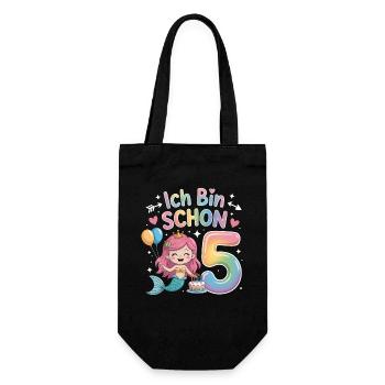I'm already 5 Mermaid Birthday - Gift Bag for Bottles - black - Front