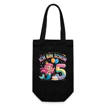 I'm already 5 Mermaid Birthday - Gift Bag for Bottles - black - Front