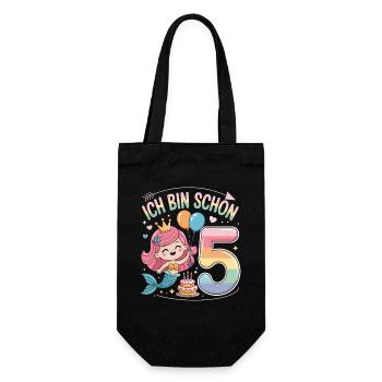 I'm already 5 Mermaid Birthday - Gift Bag for Bottles - black - Front