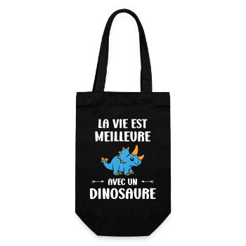 La vie est meilleure avec un dinosaure - Sac à bouteille - noir - Devant