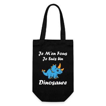 Blue Dino: Funny Phrases - Gift Bag for Bottles - black - Front
