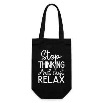 Pilates Enthusiasts Stop Thinking & Just Relax - Gift Bag for Bottles - black - Front