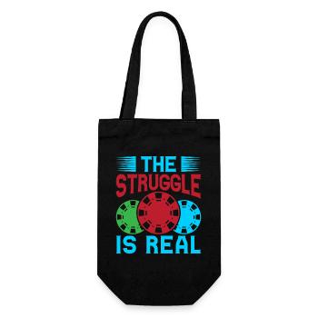 Gambling Fan The Struggle Is Real Casino - Gift Bag for Bottles - black - Front