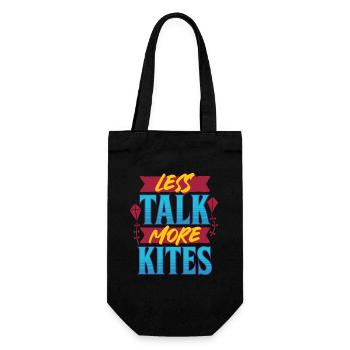 Kite Kite Flying Less Talk More Kites - Gift Bag for Bottles - black - Front