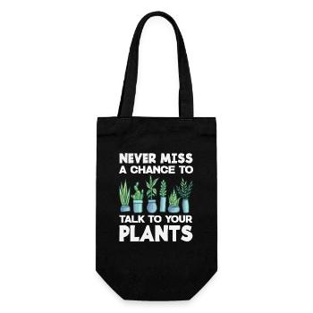 Talk to your plant lover Plants - Gift Bag for Bottles - black - Front