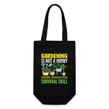 Plant Lover Funny Gardening Hobby - Gift Bag for Bottles - black - Front