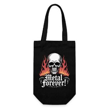 Metall Forever Totenkopfflamme - Geschenkbeutel für Flaschen - Schwarz - Vorne