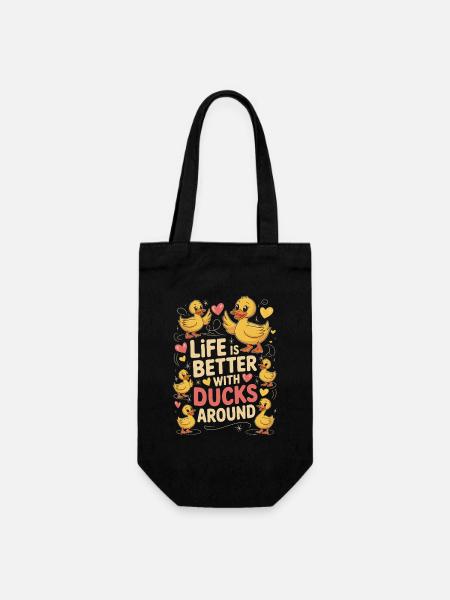 La vie est meilleure avec des canards autour de Lustiger Enten - Sac à bouteille - noir
