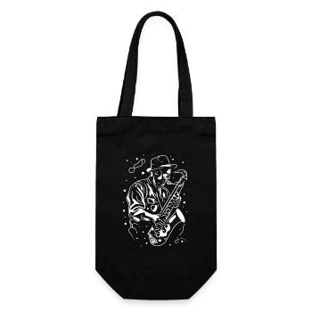 Saxophone Grandpa - Gift Bag for Bottles - black - Front