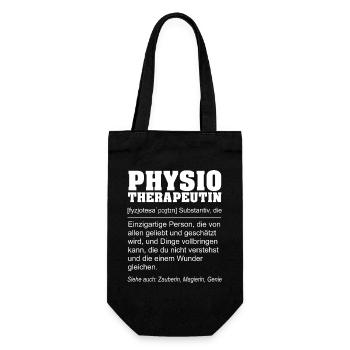 Physiotherapist - Funny definition - Gift Bag for Bottles - black - Front