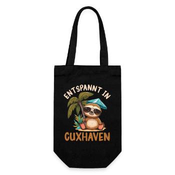 Nordsee Urlaub ENTSPANNT IN CUXHAVEN Lustig - Geschenkbeutel für Flaschen - Schwarz - Vorne