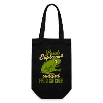 Frog Catcher Pond Explorer Certified Frog - Gift Bag for Bottles - black - Front