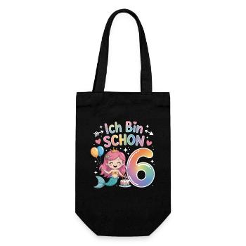 I'm already 6 Mermaid Birthday - Gift Bag for Bottles - black - Front