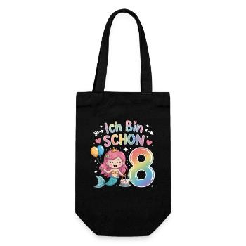I'm already 8 Mermaid Birthday - Gift Bag for Bottles - black - Front