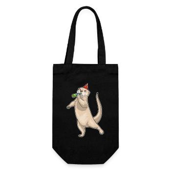 Otter Geburtstag Tröte - Geschenkbeutel für Flaschen - Schwarz - Vorne