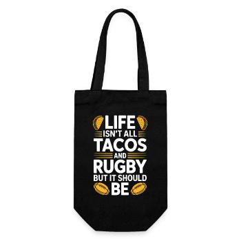 Rugby Sayings Tacos Rugby Funny Rugby Gift - Gift Bag for Bottles - black - Front
