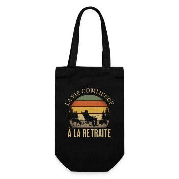 Das Leben beginnt bei Retreat Hunter Humor - Geschenkbeutel für Flaschen - Schwarz - Vorne