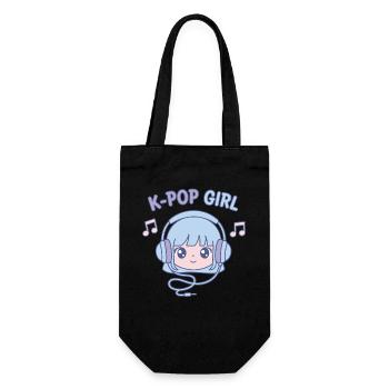 K-Pop Girl Cute Korean Kpop Music Anime Girl - Gift Bag for Bottles - black - Front
