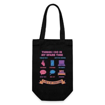 Choses que je fais pendant mon temps libre K-pop - Sac à bouteille - noir - Devant